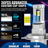 TOAUTO H4 LED Light 100W 20000LM 9005 9006 H11 H7 LED Headlight Canbus 36 CSP Car High Close Lamps Auto With Fan Turbo Lights